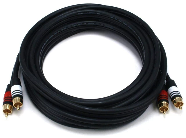 Main image of PREMIUM 2 RCA Plug/2 RCA Plug M/M 22AWG Cable - 15ft