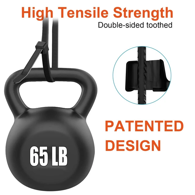Alt view image 4 of 6 - 8 Inch Zip Ties Double Sided Toothed,65LBS Tensile Strength Heavy Duty Cable Wire Ties With Self-Locking Adjustable More Durable Nylon Tie Wraps for Indoor Outdoor200 Pack