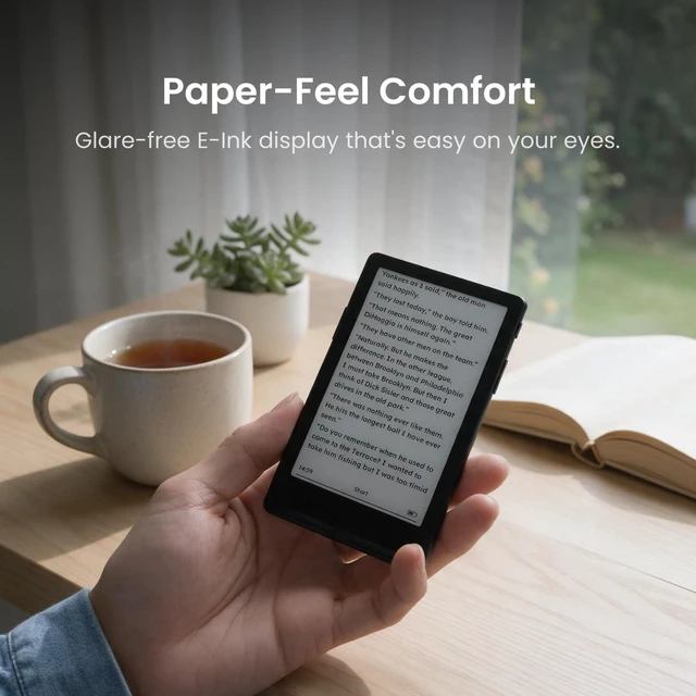 Alt view image 5 of 7 - X4 Classic Pocket eReader, Ultra-Light 68g & 4.9mm Thin,Reader Gifts Ultra Thin 0.19" design, 4.3" Eink Paper-feel,Dual Page Turn button+shake, Magnetic pogo-pin attach, Extended Battery Life