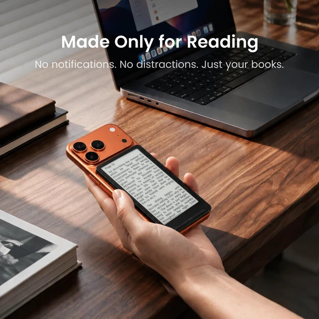 Alt view image 7 of 7 - X4 Classic Pocket eReader, Ultra-Light 68g & 4.9mm Thin,Reader Gifts Ultra Thin 0.19" design, 4.3" Eink Paper-feel,Dual Page Turn button+shake, Magnetic pogo-pin attach, Extended Battery Life