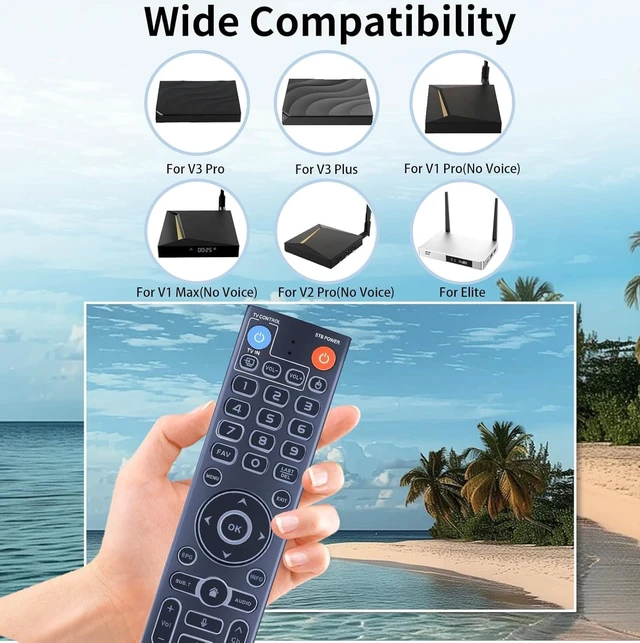 Alt view image 2 of 7 - Replacement Backlit Voice Remote Control for vSeeBox V3 Pro Compatible with vSee Box V2/V1/V5 Pro V1 Max V3 Plus WE 2USAT Elite Series