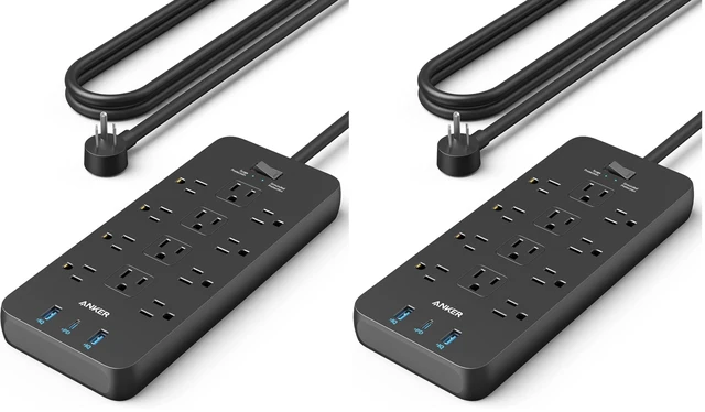 Main image of Power Strip with 3 USB Ports, Surge Protector (2100J-10ft), 12 Outlets, 2 USB-A Ports and 1 USB-C Port, Works with iPhone 16/16 Plus/16 Pro/16 Pro Max, for Home, Office, TUV Listed (Pack of 2)