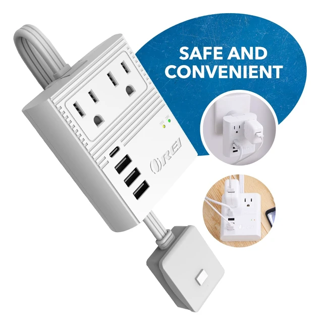 Alt view image 3 of 7 - World Travel Plug Adapter M8 Max, 3 USB + Pd 18W USB-C Input - 2 USA Outlets - Attachments for Europe, Asia, China, Japan, Africa - Perfect for Cell Phones, Tablets, Cameras and More