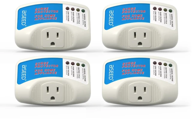 Main image of Voltage Protector, Single Outlet Surge Protector for Valuable Home Appliance Multi-Function Plug with Protection Wall Mount Power Suppressor for TV/PC/Refrigerator, 15A,125V, 1875W, 4 Pack