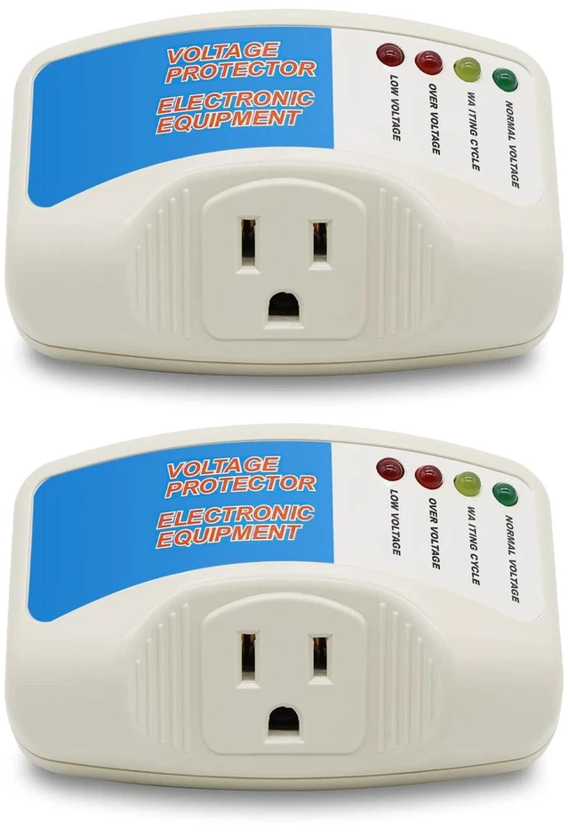 Main image of Surge Protector Home Appliance,Single Outlet Power Voltage Protector,Voltage Brownout Outlet Surge Refrigerator 1440 Watts,Voltage Brownout Plug Outlet, 1875W, 120V, 15A(2 Pack)