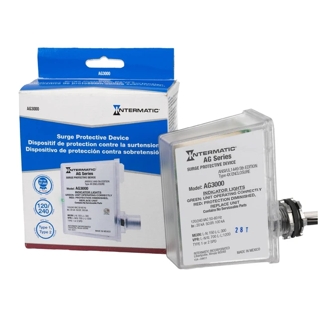 Alt view image 7 of 7 - AG3000 HVAC Surge Protective Device, 120/240 VAC UL Listed with TPMOV Technology, a Type 4X Outdoor Enclosure, and Dual LED Indicators Showing Protection Status
