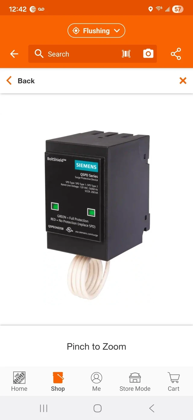 Alt view image 2 of 4 - QSPD2A035B 35 KAmp BoltShield Indoor Surge Protective Device