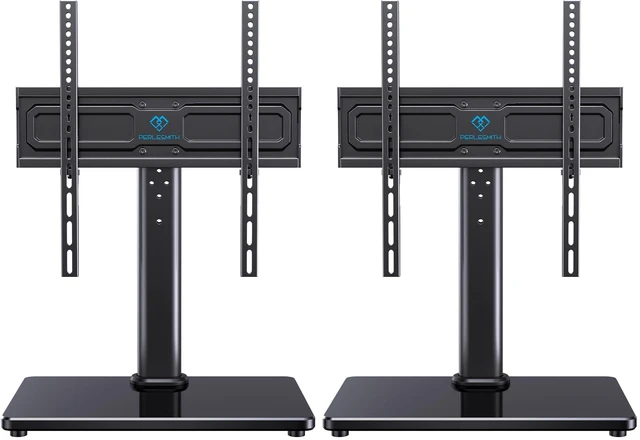 Main image of Universal Swivel TV Stand for 24-60 inch TVs up to 99 lbs, 12 Height Adjustable Table Top TV Stand, TV Base Stand with Tempered Glass Base, Max VESA 400x400mm, PSTVS33 (Pack of 2)