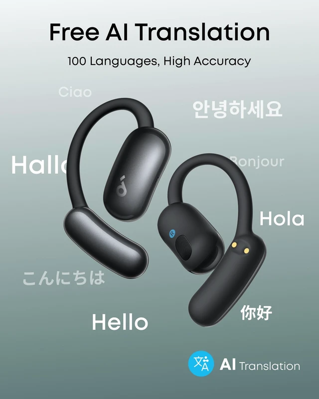 Alt view image 2 of 6 - AeroFit 2 by Anker Open Ear Earbuds, AI Assistant Earbuds AI Assistant, Real-Time Translation, 4 Adjustable Positions, 42H Playtime, Rich Bass, Hi-Res, IP55, AI Clear Calls