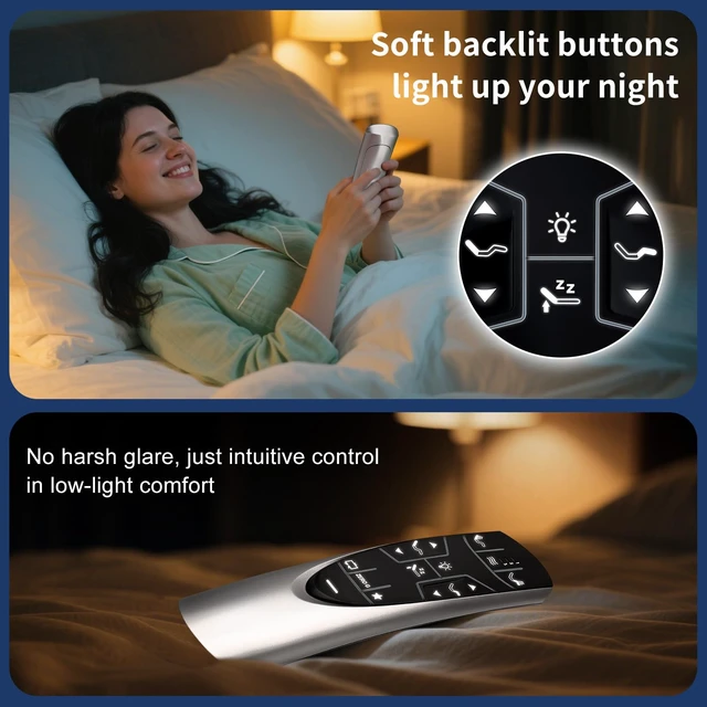 Alt view image 4 of 7 - Replacement Remote for Tempurpedic Ergo/Ergo Extend Adjustable Bed Base, RF358A RF502A Wireless Remote Control