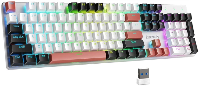 Main image of Wireless Mechanical Gaming Keyboard, Tri Mode BT/2.4G/USB-C Hot Swappable Custom Keyboard, RGB Backlit Computer Gaming Keyboards, PBT Keycaps, Programmable for PC/Tablet,K671WBR-KS