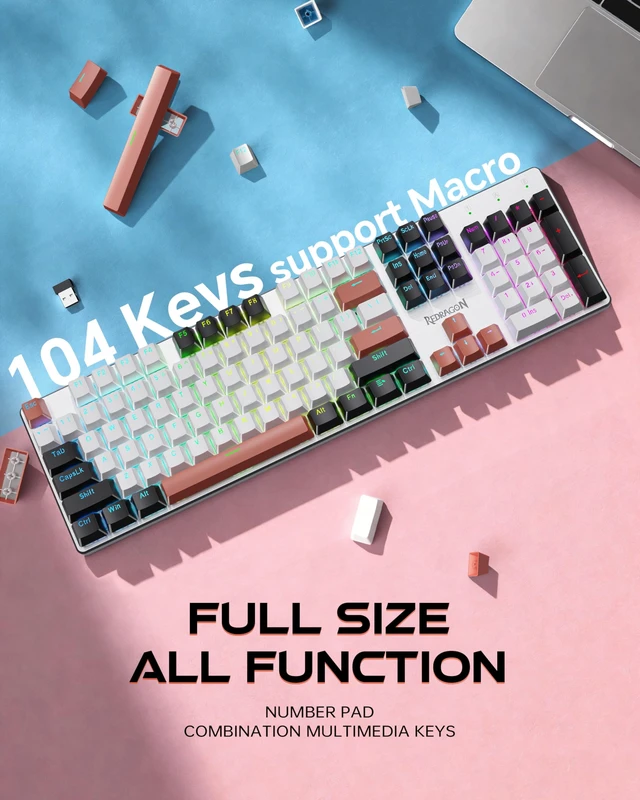 Alt view image 6 of 7 - Wireless Mechanical Gaming Keyboard, Tri Mode BT/2.4G/USB-C Hot Swappable Custom Keyboard, RGB Backlit Computer Gaming Keyboards, PBT Keycaps, Programmable for PC/Tablet,K671WBR-KS