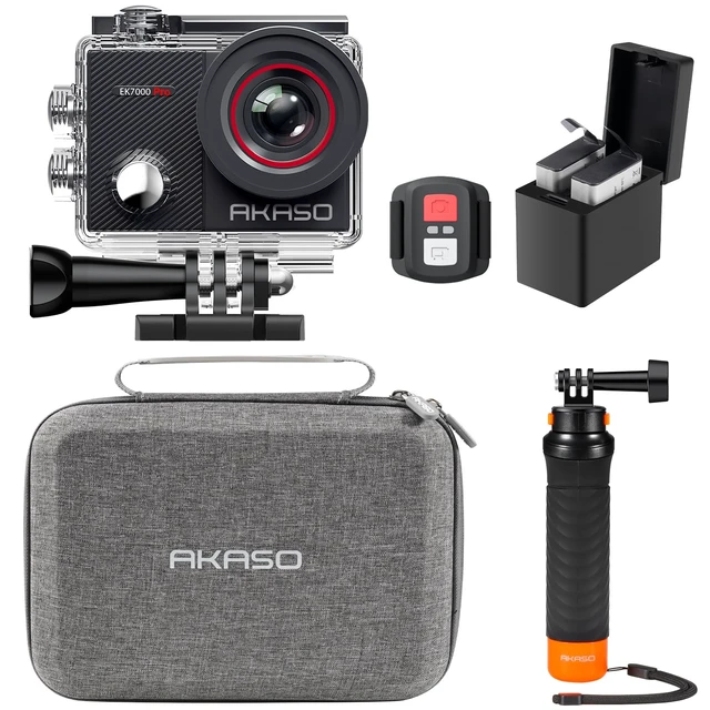 Main image of EK7000 Pro 4K30 Action Camera with Touch Screen EIS 131FT Waterproof Underwater Camera 5X Zoom Remote Control with Waterproof Floating Hand Grip Bundle and Carrying Case Accessories Kit Bundle