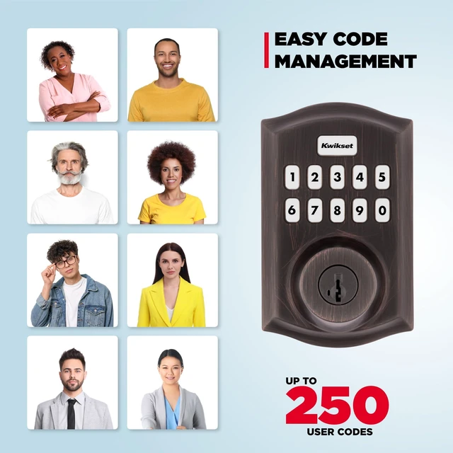 Alt view image 6 of 7 - HomeConnect 620 Z-Wave Long Range Enabled Keypad Smart Lock Convenient Keyless Entry, Customizable User Codes, Ring Alarm Compatible, Hub Required, Sold Separately Venetian Bronze Traditional
