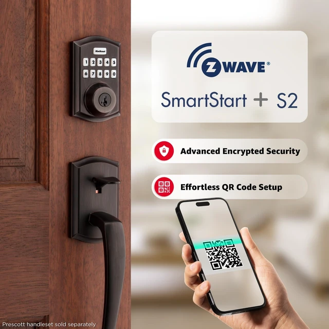 Alt view image 4 of 7 - HomeConnect 620 Z-Wave Long Range Enabled Keypad Smart Lock Convenient Keyless Entry, Customizable User Codes, Ring Alarm Compatible, Hub Required, Sold Separately Venetian Bronze Traditional