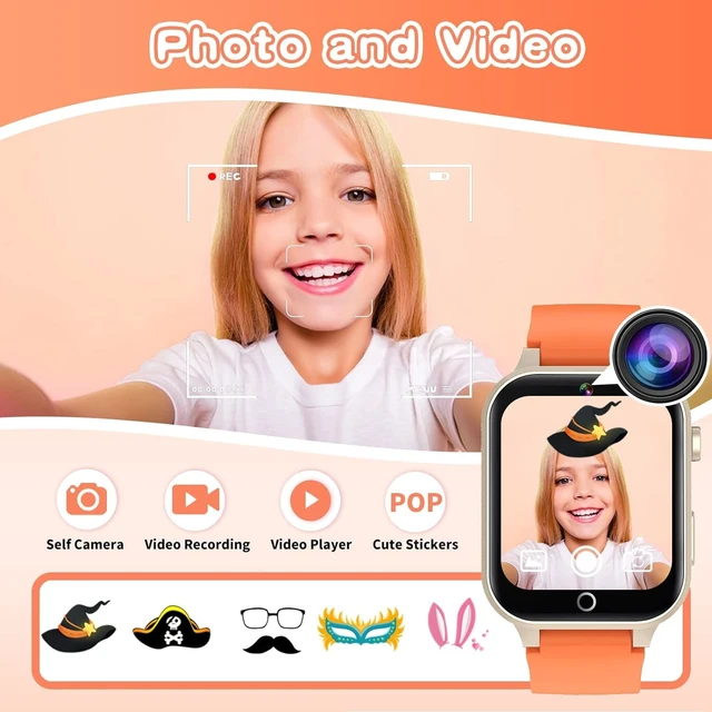 Alt view image 4 of 7 - Kids Smart Watch Gift for Girls Age 3-12, 26 Games HD Touch Screen Kids Watches with Video Camera Music Player Learn Cards 12/24 hr Educational Toys Birthday Gifts for Girls Ages 4 5 6 7 8