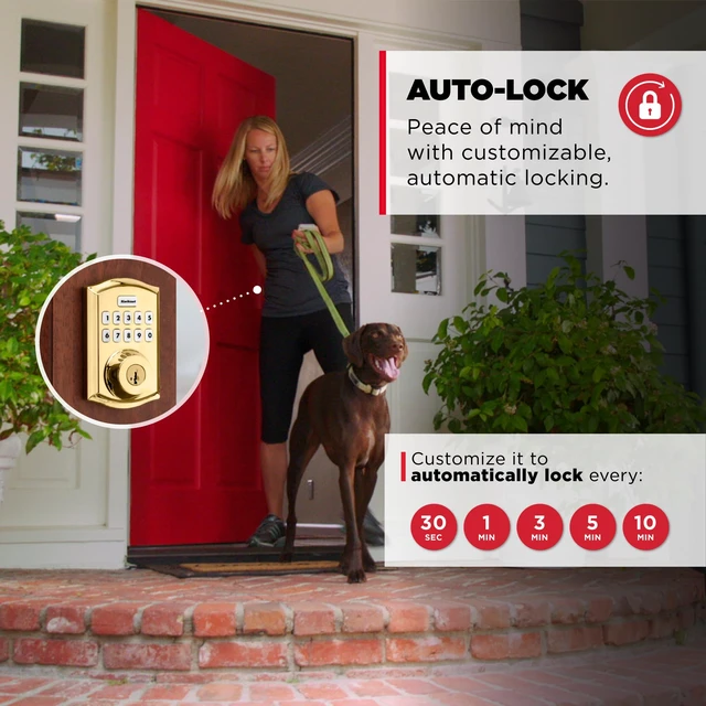Alt view image 7 of 7 - HomeConnect 620 Z-Wave Long Range Enabled Keypad Smart Lock Convenient Keyless Entry, Customizable User Codes, Ring Alarm Compatible, Hub Required, Sold Separately Polished Brass Traditional