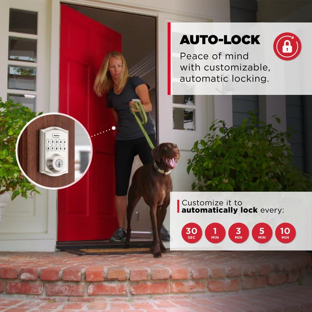 Alt view image 7 of 7 - HomeConnect 620 Z-Wave Long Range Enabled Keypad Smart Lock Convenient Keyless Entry, Customizable User Codes, Ring Alarm Compatible, Hub Required, Sold Separately Satin Nickel Traditional