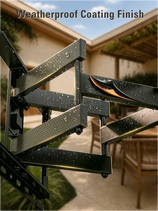 Alt view image 7 of 7 - Outdoor TV Mount Weatherproof TV Wall Mount for 42-86" TVs Full Motion TV Bracket with Swivel and Tilt, Salt Spray Tested, Fits 12"/16" Studs, Holds TV up to 154lbs, Max VESA 600x400mm