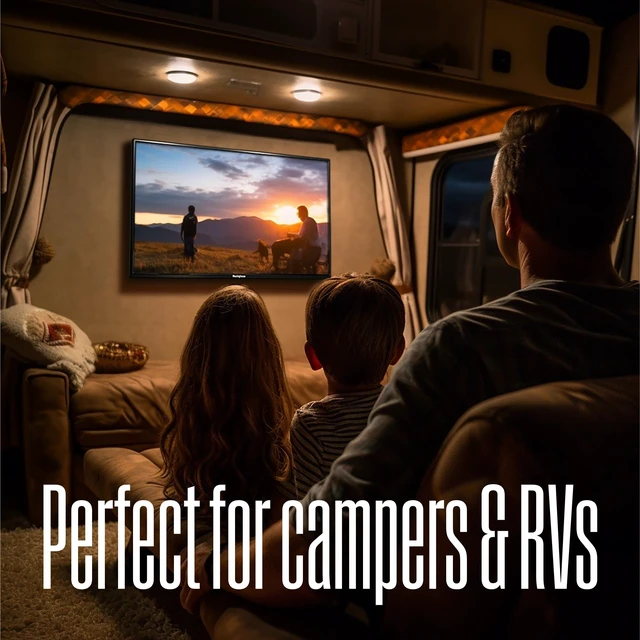 Alt view image 2 of 7 - 24 Inch TV with DVD Player Built in, HD LED Small Flat Screen Non-Smart Television DVD Combo, RV Camper, Works w/Fire Stick, Roku, Apple TV, TiVo, Xumo, & Streaming Devices (2026 Model)