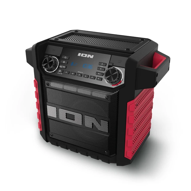 Alt view image 7 of 7 - Tailgater Classic Portable Bluetooth Outdoor Speaker, Red Water Resistant, Rechargeable Battery, Radio, USB Charging, Stereo Linking, App Control, for Parties and Outdoor Events