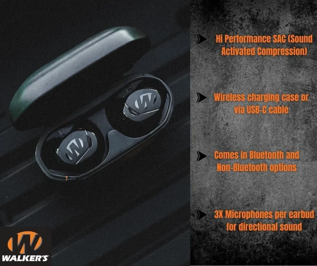 Alt view image 5 of 7 - Suppressor Earbuds - 25dB NRR Hearing Protection HD Sound, 36-Hour Battery, Waterproof Design