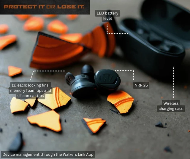 Alt view image 6 of 7 - Suppressor Earbuds - 25dB NRR Hearing Protection HD Sound, 36-Hour Battery, Waterproof Design