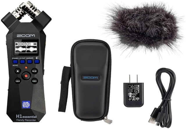 Main image of H1essential 2-Track 32-Bit Float Portable Audio Recorder Bundle with APH-1e with Hairy Windscreen, Padded Shell Case, AC Adapter, & USB C-Cable