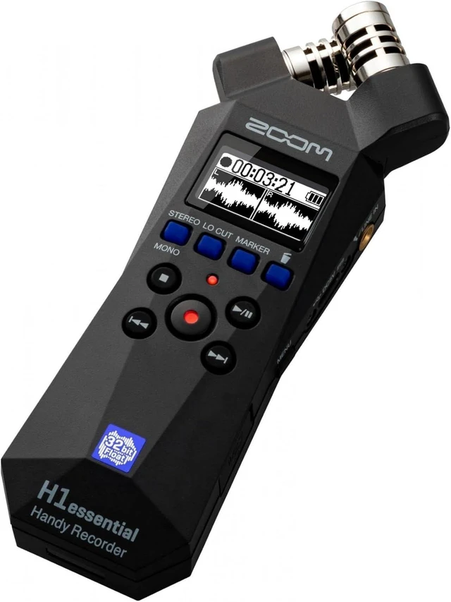 Alt view image 4 of 7 - H1essential 2-Track 32-Bit Float Portable Audio Recorder Bundle with APH-1e with Hairy Windscreen, Padded Shell Case, AC Adapter, & USB C-Cable