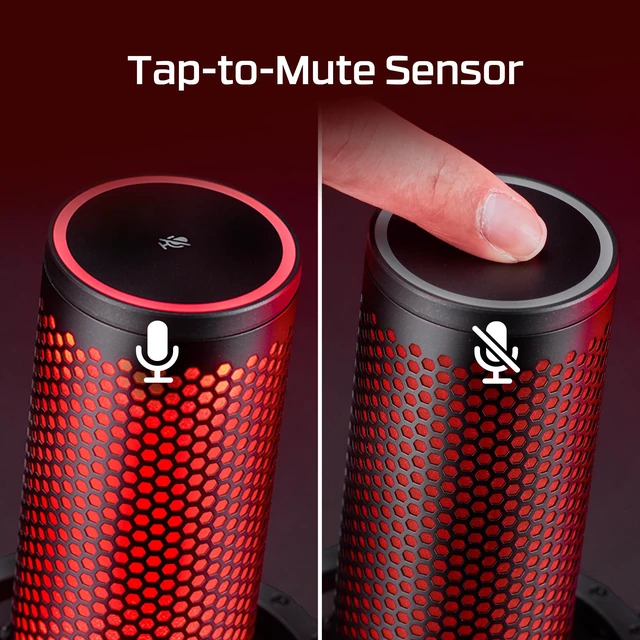 Alt view image 3 of 7 - QuadCast 2 USB Microphone for Gaming, Streaming and Podcasting, with On-Board Controls, LED Lighting, Removable Shock Mount, PC, Mac, PS5, PS4, USB-C - Black