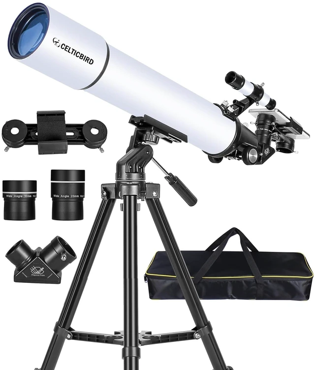 Main image of Telescope for Adults Astronomy Beginners, 80mm Aperture 800mm Refractor Telescopes for Adults High Powered with AZ Mount, Carry Bag, Phone Mount