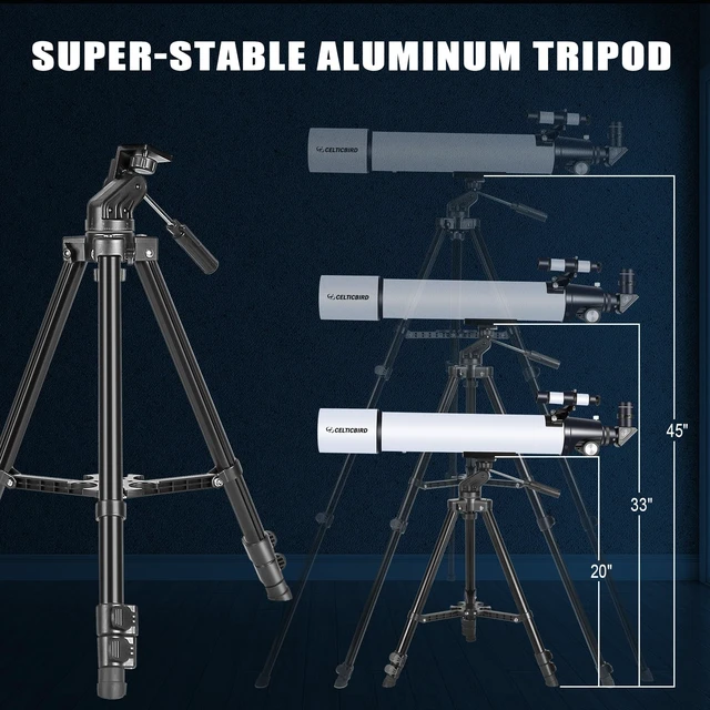 Alt view image 3 of 6 - Telescope for Adults Astronomy Beginners, 80mm Aperture 800mm Refractor Telescopes for Adults High Powered with AZ Mount, Carry Bag, Phone Mount