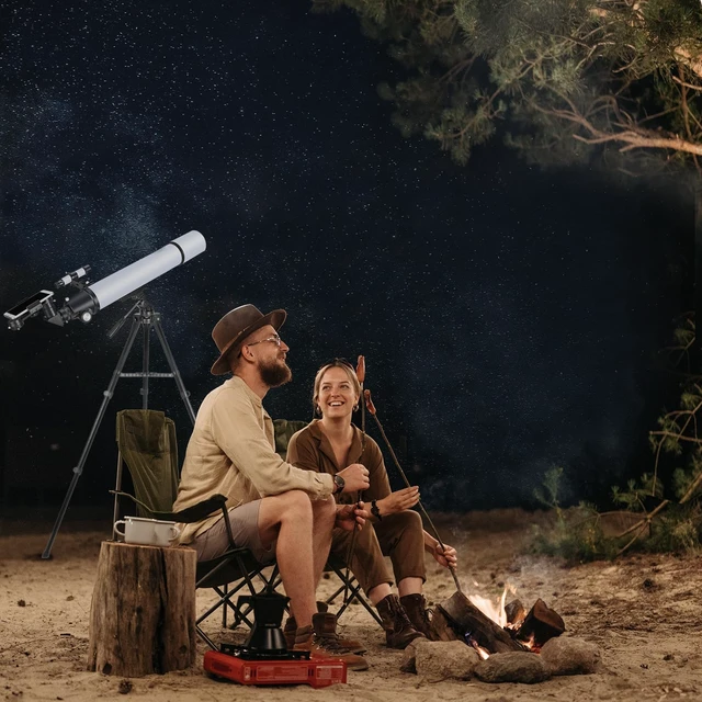 Alt view image 6 of 6 - Telescope for Adults Astronomy Beginners, 80mm Aperture 800mm Refractor Telescopes for Adults High Powered with AZ Mount, Carry Bag, Phone Mount