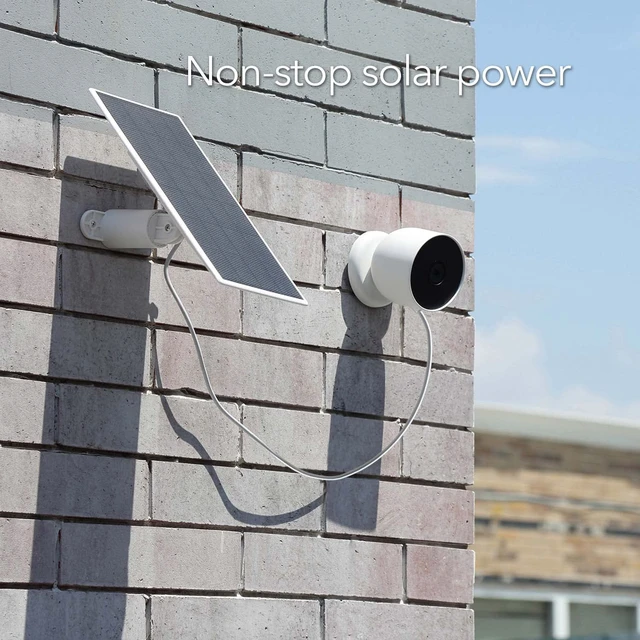 Alt view image 3 of 7 - Solar Panel for Google Nest Cam Outdoor- 2.5W Power 2 Pack Continuous charge for Nest Cam outdoor/indoor battery, 360-degree adjustable mount, Made for Google Nest