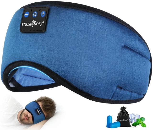 Main image of Sleep Headphones Bluetooth 5.4 Sleep Eye Mask with HD Speakers Soft Cotton Fabric, Flat Design, 14 Hours Playtime, Washable Headband Style for Side Sleepers, Travel Meditation Relaxation