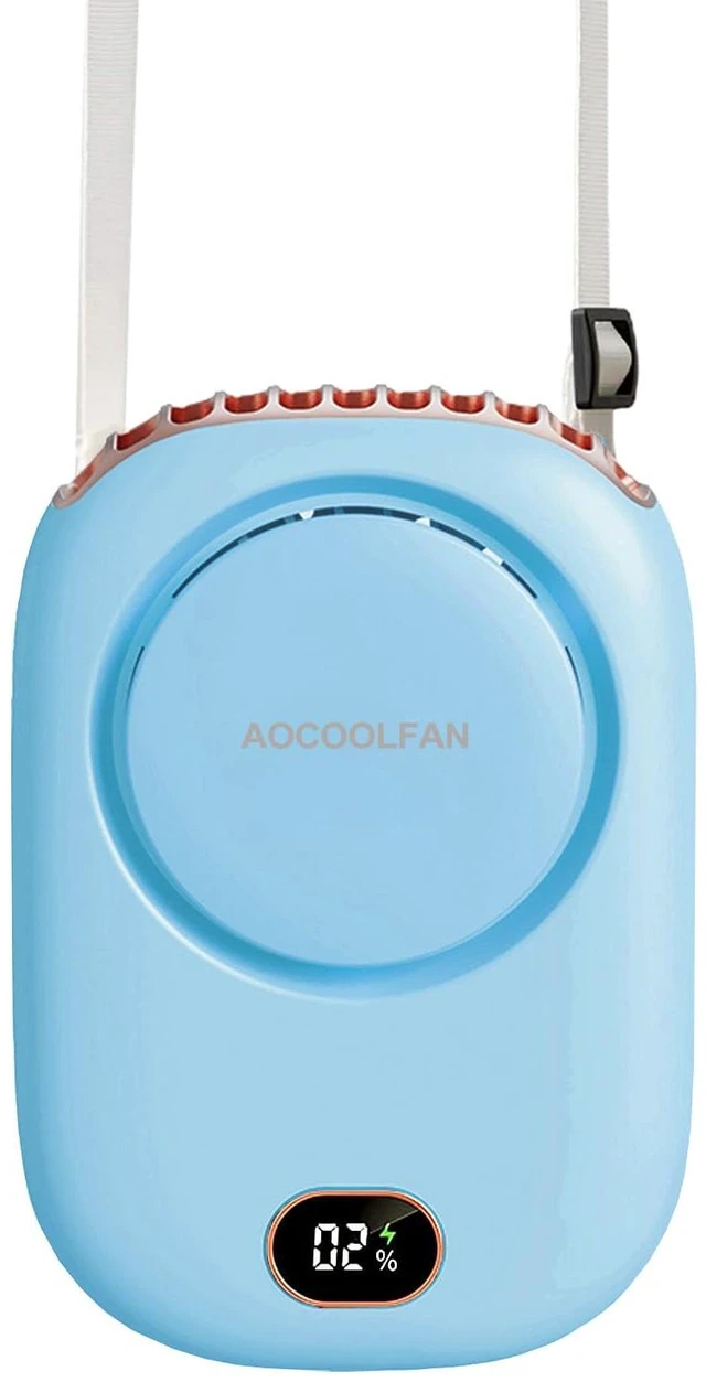 Main image of Portable Neck Fan, Mini Small Personal Handheld Fan USB Rechargeable 3 Speed for Girls Boys Woman Eyelash Travel Home Office Outdoor (light blue)