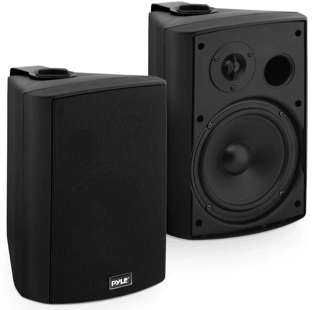 Main image of 6.5-Inch Wall Mount Waterproof Bluetooth Speaker System Indoor/Outdoor Audio Pair with Built-in Digital Amplifier, Weather-Resistant Housing, High-Power Sound, Easy Installation (Black)