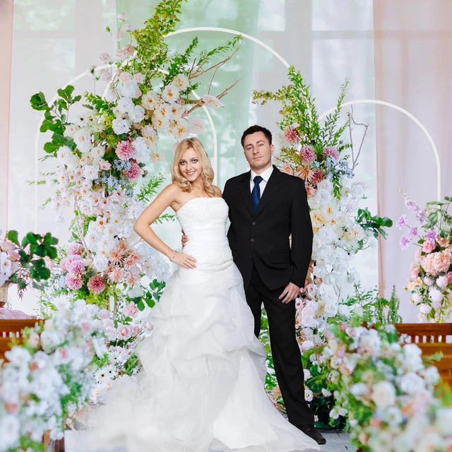 Alt view image 3 of 6 - Wedding Arch Backdrop Stand 7.2FT,6.6FT,6FT White Metal Arch Stand Metal Arch Backdrop Stand Set of 3 Balloon Arch Frame for Wedding Ceremony Birthday Party Bridal Baby Shower Decor