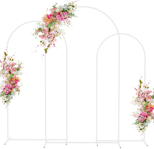 Main image of Wedding Arch Backdrop Stand 7.2FT,6.6FT,6FT White Metal Arch Stand Metal Arch Backdrop Stand Set of 3 Balloon Arch Frame for Wedding Ceremony Birthday Party Bridal Baby Shower Decor