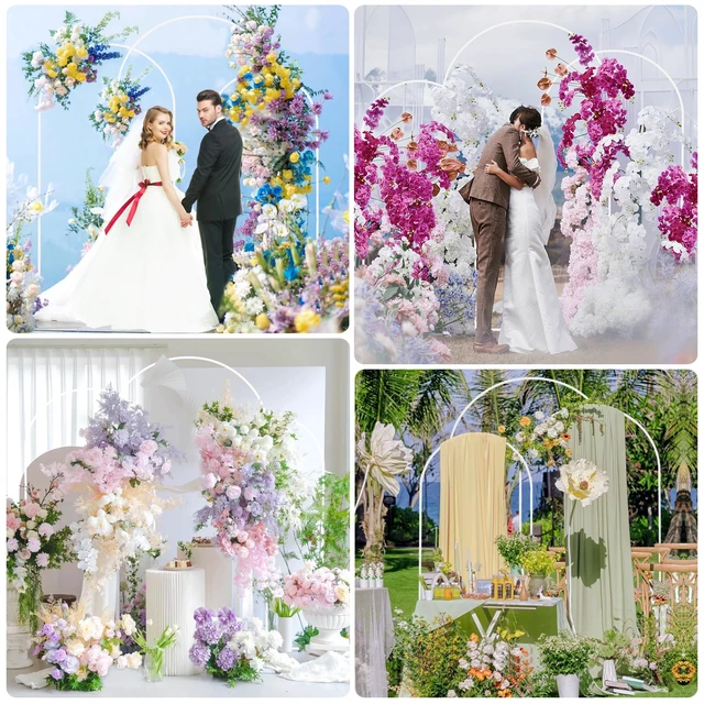 Alt view image 6 of 6 - Wedding Arch Backdrop Stand 7.2FT,6.6FT,6FT White Metal Arch Stand Metal Arch Backdrop Stand Set of 3 Balloon Arch Frame for Wedding Ceremony Birthday Party Bridal Baby Shower Decor