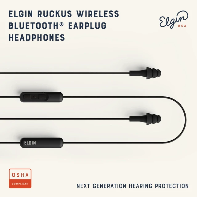 Alt view image 2 of 7 - Ruckus Wireless Bluetooth Earplug Headphones, Ear Plug Earbuds 25 dB, Noise Cancelling Mic, 12 Hour Battery, IP65 Sweatproof, OSHA Compliant Hearing Protection, Work Safety
