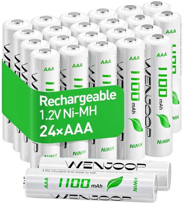 Main image of AAA Rechargeable Batteries 24 Pack 1100mAh 1.2V NiMH High Capacity Triple A Batteries, Low Self Discharge, for Remotes, Toys, Flashlights, Clocks