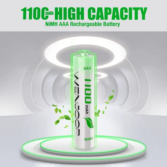 Alt view image 6 of 7 - AAA Rechargeable Batteries 24 Pack 1100mAh 1.2V NiMH High Capacity Triple A Batteries, Low Self Discharge, for Remotes, Toys, Flashlights, Clocks