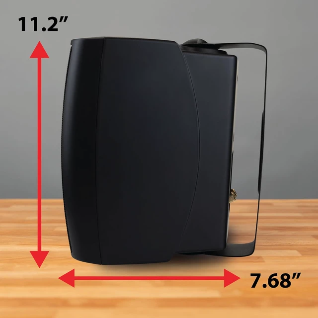 Alt view image 5 of 7 - LU63PB 6.5" 3-Way Indoor Outdoor Wired Speakers Pair Weather & UV resistant, for patio, pool & garage, expansive stereo sound, easy setup, wired home speakers, black pair