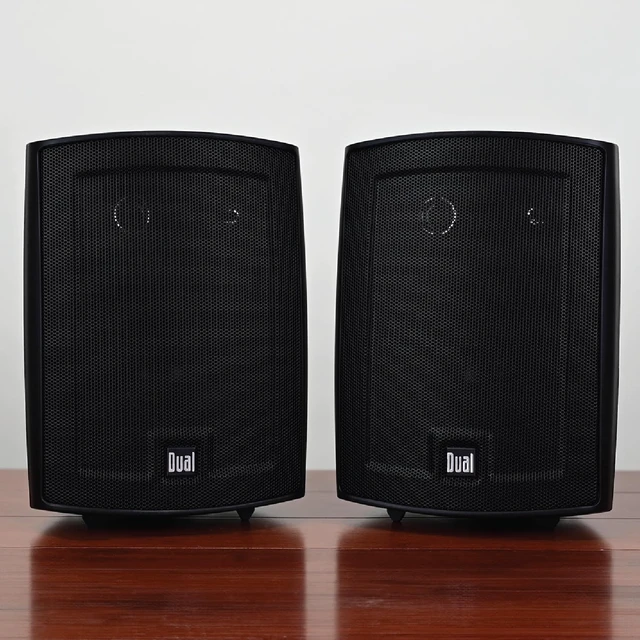Alt view image 6 of 7 - LU63PB 6.5" 3-Way Indoor Outdoor Wired Speakers Pair Weather & UV resistant, for patio, pool & garage, expansive stereo sound, easy setup, wired home speakers, black pair