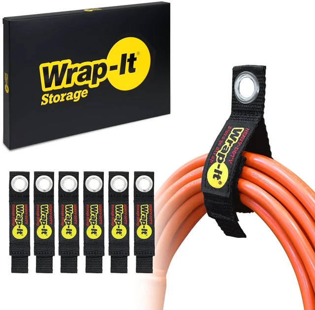 Main image of Heavy-Duty Straps, 7-inch (6 Pack) - Hook and Loop Tool Cord Organizer, Extension Cord Hanger, Kitchen Cord Keeper, Cable Straps for Cords, Hoses, Rope, RV, and Garage Organization