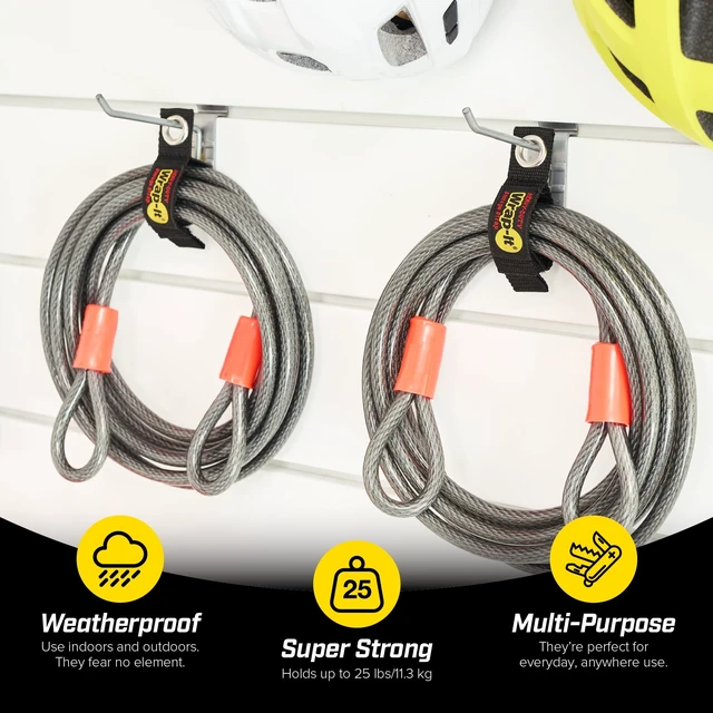 Alt view image 2 of 7 - Heavy-Duty Straps, 7-inch (6 Pack) - Hook and Loop Tool Cord Organizer, Extension Cord Hanger, Kitchen Cord Keeper, Cable Straps for Cords, Hoses, Rope, RV, and Garage Organization