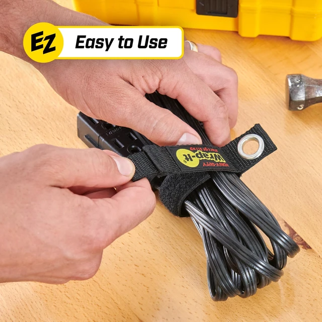Alt view image 7 of 7 - Heavy-Duty Straps, 7-inch (6 Pack) - Hook and Loop Tool Cord Organizer, Extension Cord Hanger, Kitchen Cord Keeper, Cable Straps for Cords, Hoses, Rope, RV, and Garage Organization
