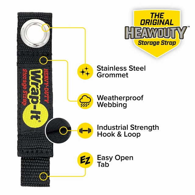 Alt view image 5 of 7 - Heavy-Duty Straps, 7-inch (6 Pack) - Hook and Loop Tool Cord Organizer, Extension Cord Hanger, Kitchen Cord Keeper, Cable Straps for Cords, Hoses, Rope, RV, and Garage Organization