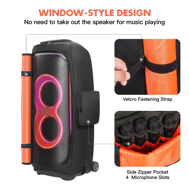 Alt view image 4 of 7 - Speaker Case Compatible with JBL PartyBox Ultimate/Ultimate 2,Bottomless Portable Speaker Dust Cover Storage Bag Fits PartyBox Ultimate for Outdoor Travel,Cover Only(Without Pull Rod & Wheels)